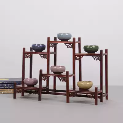 Mahogany Chinese teapot rack red sour branch ancient shelf partition solid wood dobaoge tea Shelf shelf display rack