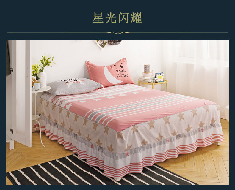 Bedspread giường váy cotton bông 1,8 1,5 2.0m một mảnh trượt giường bảo vệ bộ đôi của nhóm ba mảnh - Váy Petti váy giường