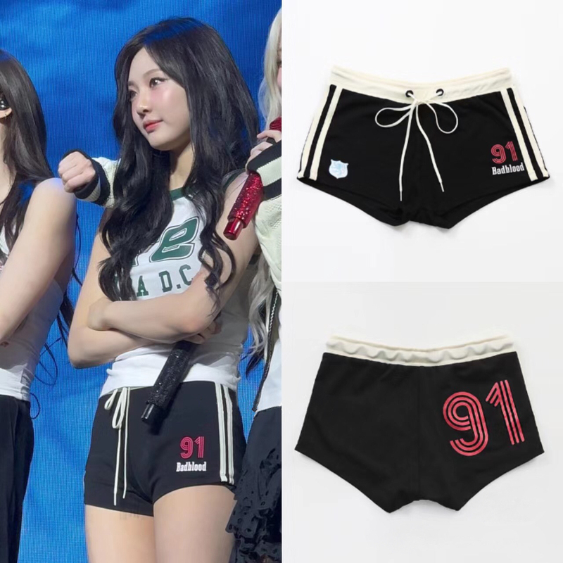 Badblood Ning Yizhuo Style Ultra-Short Shorts for Women, American Retro Leggings, High-Waisted Slimming Hot Pants, Thin Style