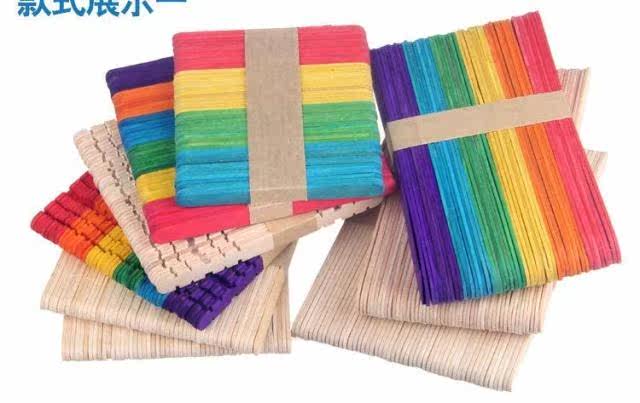 幼儿手工材料桦木雪糕棒彩色雪糕棒diy雪条棒压舌板冰棒棍 雅韵轩画廊