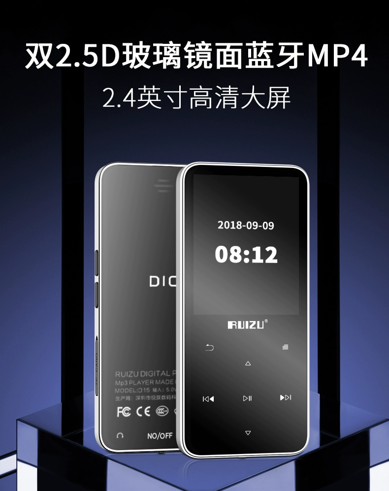 Original RUIZU D10 Sport Bluetooth MP3 Player 8gb with 2.4 In touch Screen FM,Recording,E-Book,Clock,Built-in speakers sony mp3 player