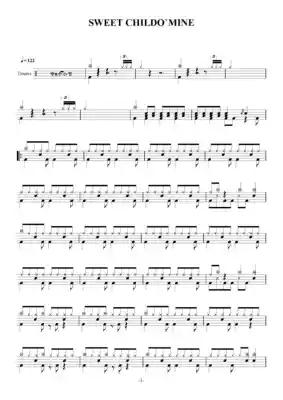 Guns NSweet Child Omine (Jazz drum song, drum set, drum score)accompaniment)