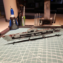 Love fight 3D three-dimensional metal puzzle DIY handmade mini assembly model German U-boat XXI inner structure version