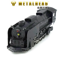 Love fight all-metal stainless steel DIY assembly model 3D mini three-dimensional puzzle color steam engine locomotive