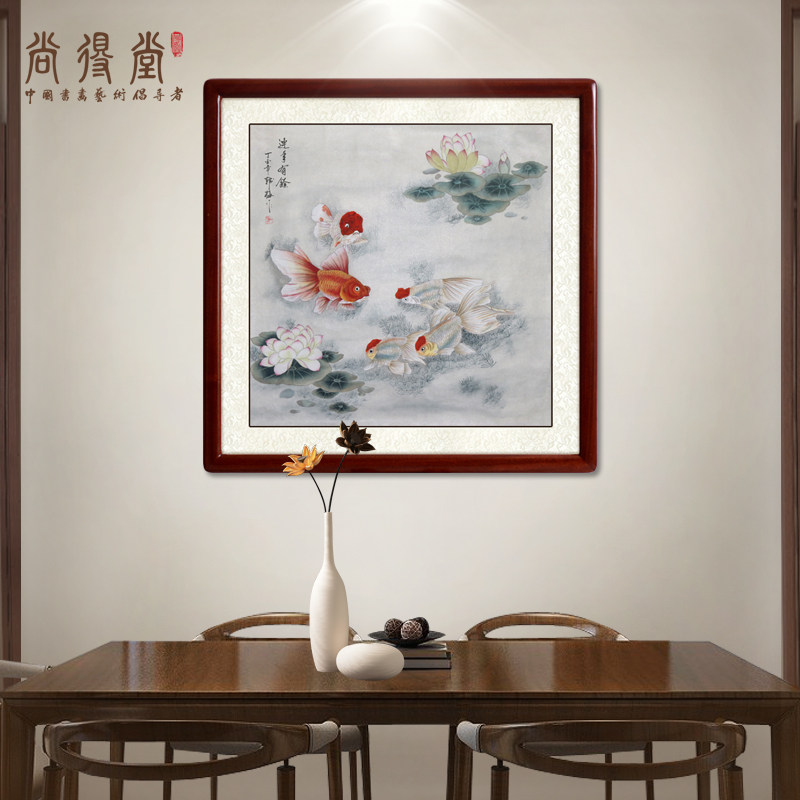Chandang Lotus Decoration Painting Scenic Country Painting living room Xuanguan Kitchen Dining Hall Work Pen Carp Flower Bird Hopper Square Hung Painting