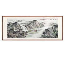 Flowing water makes money hanging painting living room landscape painting hand-painted authentic sofa background wall decoration painting Chinese office calligraphy and painting