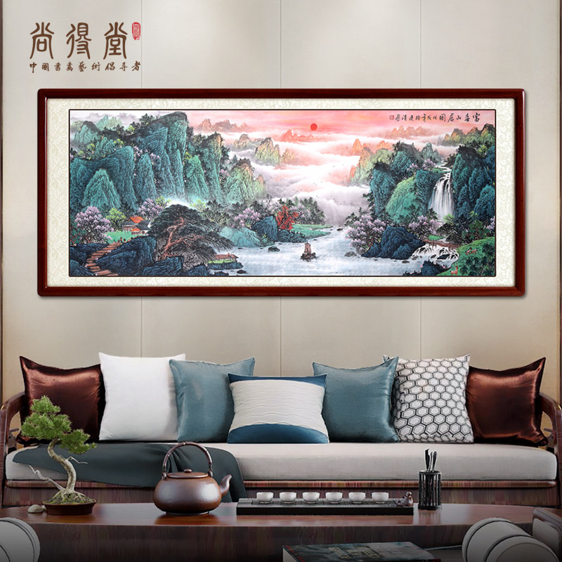 Landscape painting Hand-painted Chinese painting Fuchun Mountain Residence Drawing Living Room Decoration Painting Office Scenery Backing Mountain Character Painting Original Manuscript Hanging Painting