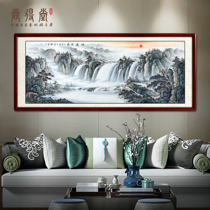 Country painting landscape painting Living room sofa Background wall hanging painting scenery leaning on mountain decoration painting office Banners hand-painted calligraphy and painting