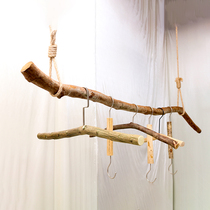 Branch clothes rail with leather retro homestay hanger clothing store creative window clothes display rack decorative hanger