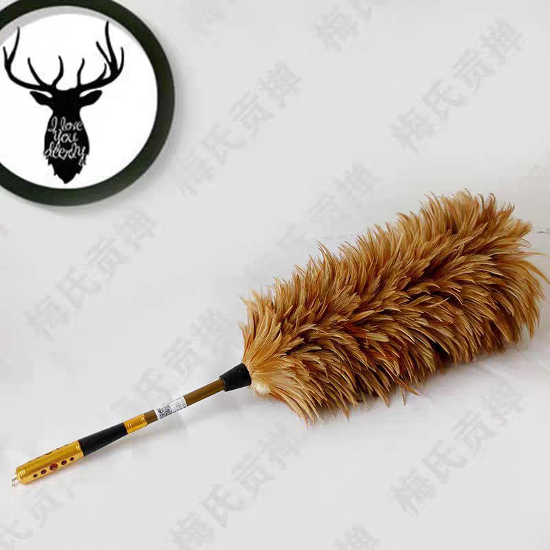 Real Feather Duster for Dust Removal, Household Use, Thickened and Dense, Non-Shedding, Suitable for Car Use, Extendable, Extra-Long Cleaning Blanket