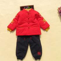 Childrens Tang winter suit suit embroidered dragon Chinese New Year clothes year old dress baby cotton coat New year boy Chinese style