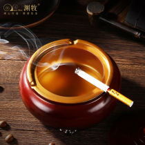 Ashtray anti-fly ash household European living room luxury with lid high-end creative large personality covered retro ashtray