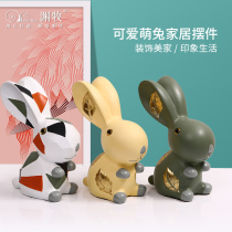 TV cabinet ornaments Nordic ins style simple luxury rabbit gift girl Net red room home decoration