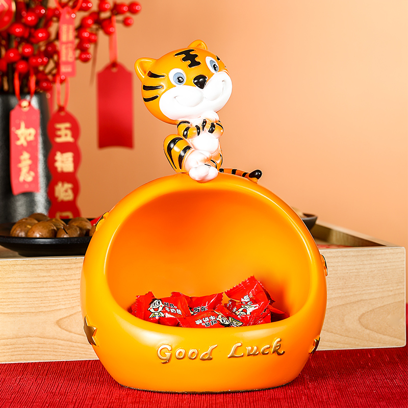 Genguan Key Containing Tiger Tiger Sheng Wei Swing Piece Living Room Creative Candy Tray Home Jewelry Placement Tiger Year Gift