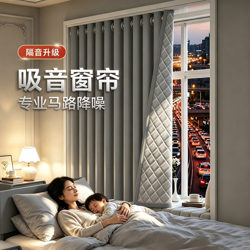 Super Soundproof Curtains, Blackout, 2026 New Model, No-Drill Installation, for Bedroom Facing the Street, Sound-Absorbing, Noise-Reducing Fabric Super Soundproof Curtains, Blackout, 2026 New Model, No-Drill Installation, for Bedroom Facing the Street, Sound-Absorbing, Noise-Reducing Fabric