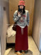 Autumn and Winter Gray Wool Knitted Skirt for Women, Stylish High-Waisted Slimming Straight Skirt, Petite Drawstring A-Line Long Skirt