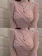 Stylish Pure Pink V-Neck Knit Sweater for Women, Slim Fit, Perfect for Layering in Autumn and Winter, Stunning Top