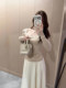 Gentle and Elegant Style Lace Patchwork Knit Sweater for Women, Spring Slim-Fit Base Layer Sweater, Stunningly Beautiful Top