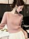 Korean-Style Pink Sequin Short Knit Sweater for Women, Autumn and Winter, Beautiful and High-End, Thick Pullover Sweater, Thick Top
