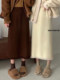 Autumn and winter tassel slit knitted skirt women's mid-length a-line straight hip-hugging skirt one-step skirt slimming long skirt