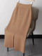 Autumn and Winter High-End Straight Slit Knitted Skirt for Women, French Style Back Slit, High Waist, Slimming, Elegant, Hip-Hugging Long Skirt