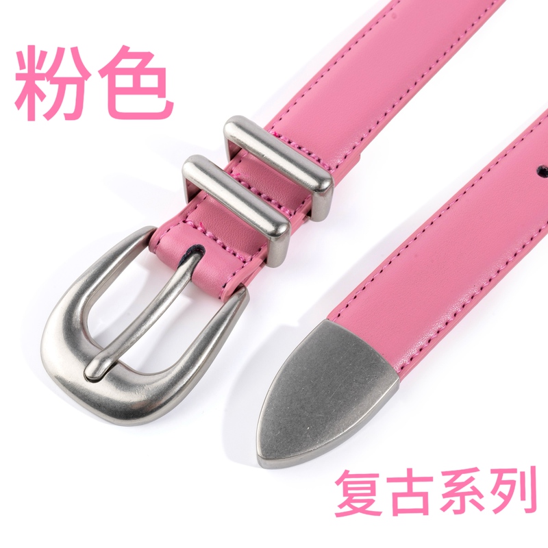 Ad7 “Retro” Series Pink Leather Belt for Women, Genuine Leather, Second Layer Cowhide, Suitable for Jeans and Dress Pants Ad7 “Retro” Series Pink Leather Belt for Women, Genuine Leather, Second Layer Cowhide, Suitable for Jeans and Dress Pants