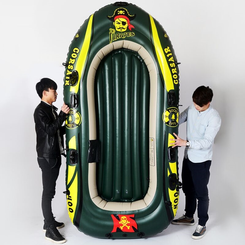 Rubber dinghy thickened fishing boat Rowing Inflatable Boat 2 3 4 People Steam Boat Hard Bottom Folded Hoverboard Boat boat 