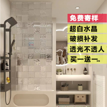 Transparent square glass brick partition wall solid hot melt entrance screen bathroom crystal brick ice pattern partition brick