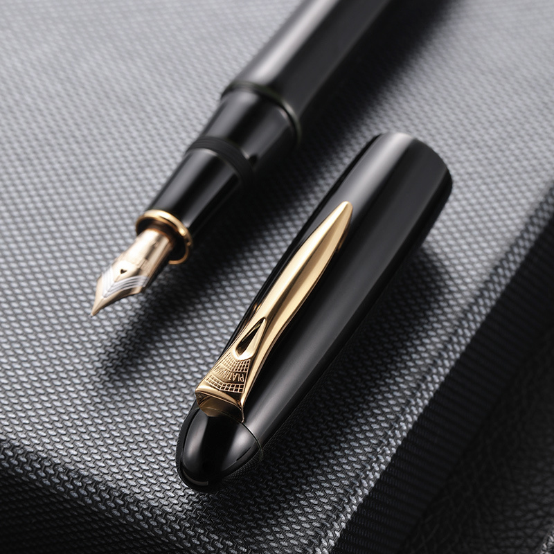 Platinum Flagship Store Japan Platinum Piz-55000 Amae-Yaki Wooden Pen Barrel 18K Two-Tone Large Nib Gift Box Set for Collection, Calligraphy Practice, and Signature Use