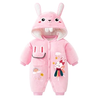 Теплый бархатный розовый кролик