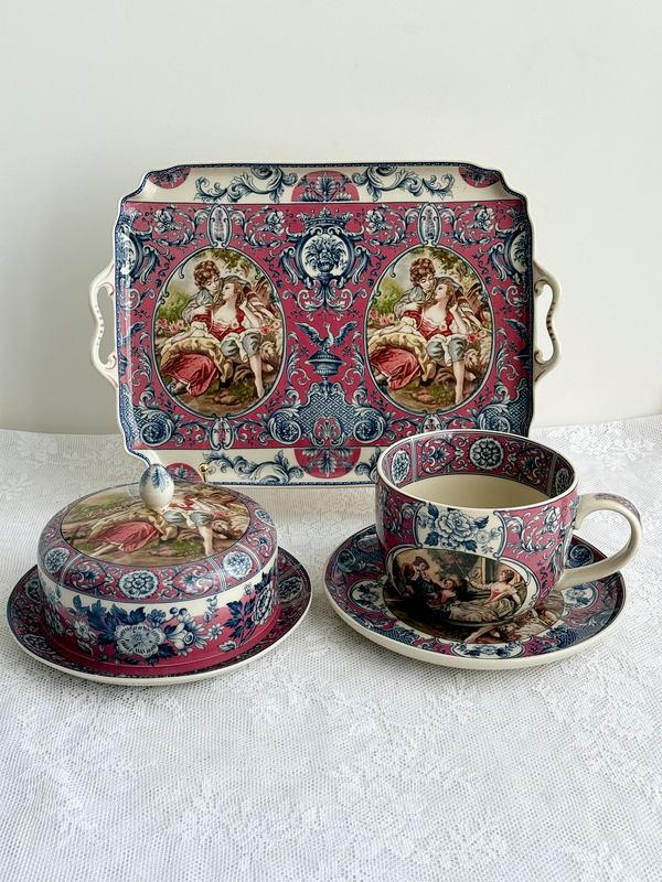 Purple Aura Comes from the East Royal Arden Vintage Noble Purple Series Black Glaze Underglaze Ceramic Plate Breakfast Cup