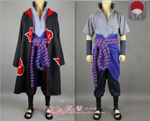 Sasuke Cosplay Costume Naruto Sasuke Uchiha Itachi Cosplay Costume Akatsuki Cloak Set Cosplay in Stock