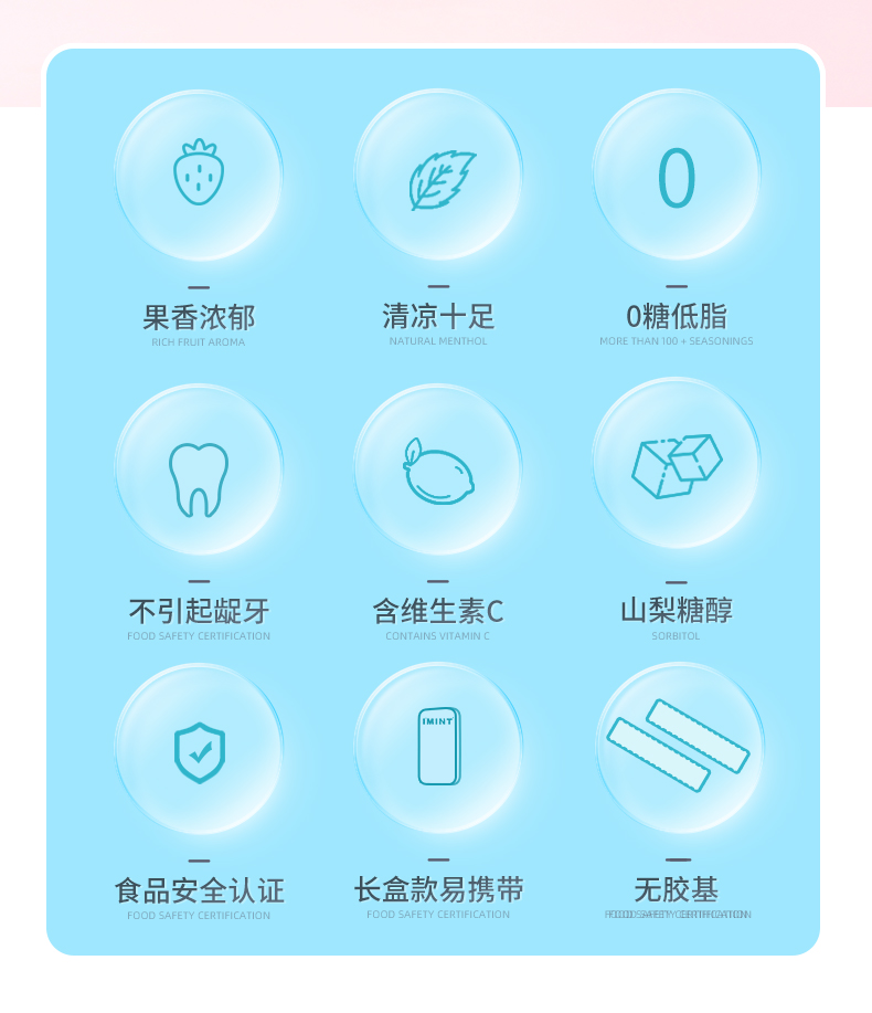 IMINT无糖清新口气薄荷糖*6盒