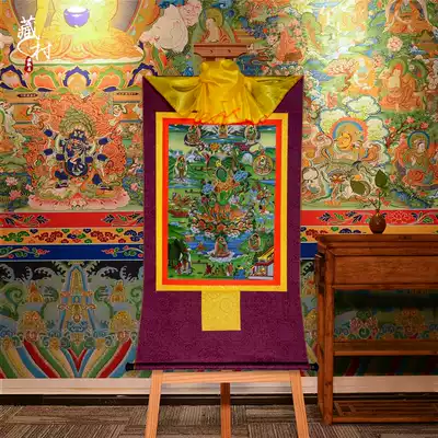 Tibetan village green mother octave mother Thangka Tibetan mounted gilded painting Heart Bodhisattva incarnation Buddha statue shaft hanging painting