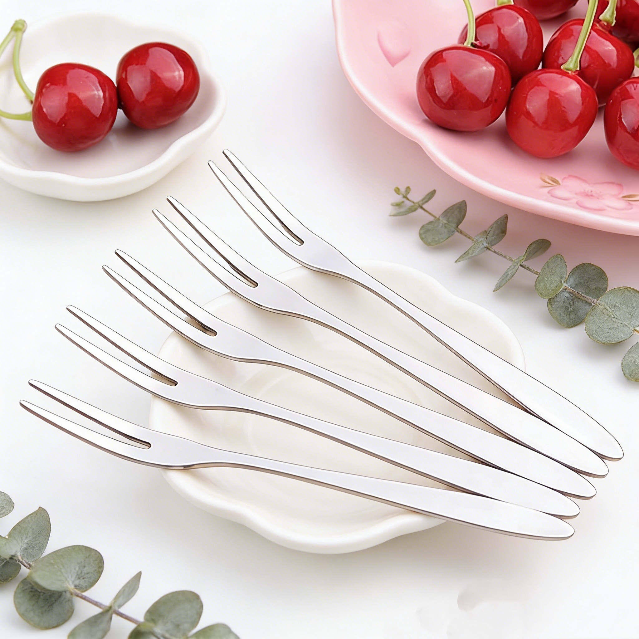 5000ピースのヨーロッパ風フルーツフォークセット、ステンレス製、家庭用、ケーキフォーク、デザートフォーク、フルーツ串