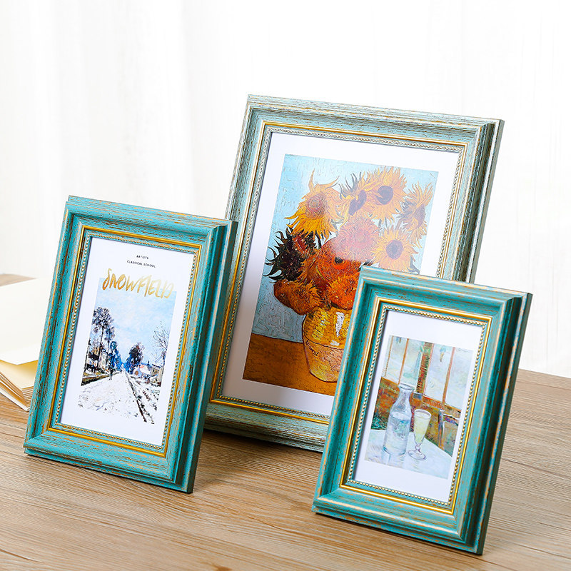 Creative American-Style 5-Photo Frame, Vintage 7-Inch Tabletop Frame, 8-Inch 6-Inch Wall-Mounted Frame, 10-Inch Plus Photo Printing, 16inch A4 Wedding Photo Frame