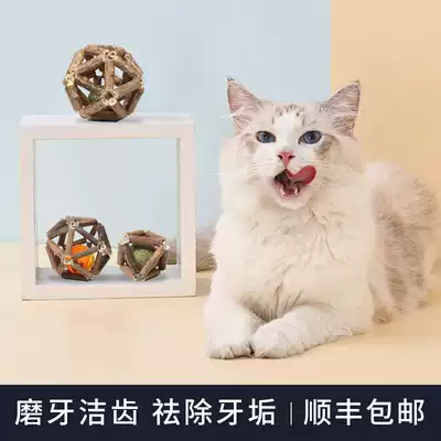 Pet full house self-Hi Wood Polygonum ball resistant bite Linglong ball cleaning tooth stick catnip ball cat toy