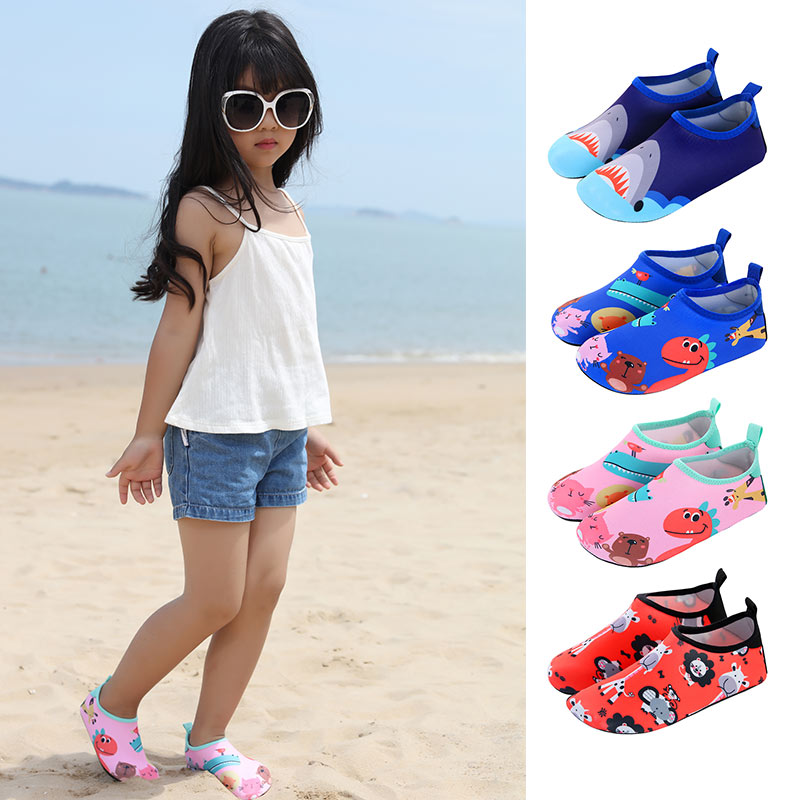 Male And Female Children Beach Shoes Socks Diving Shoes Snorkeling Swimming Baby Stick Skin Soft Bottom Anti-Slip Speed Dry Traceability Water Shoes