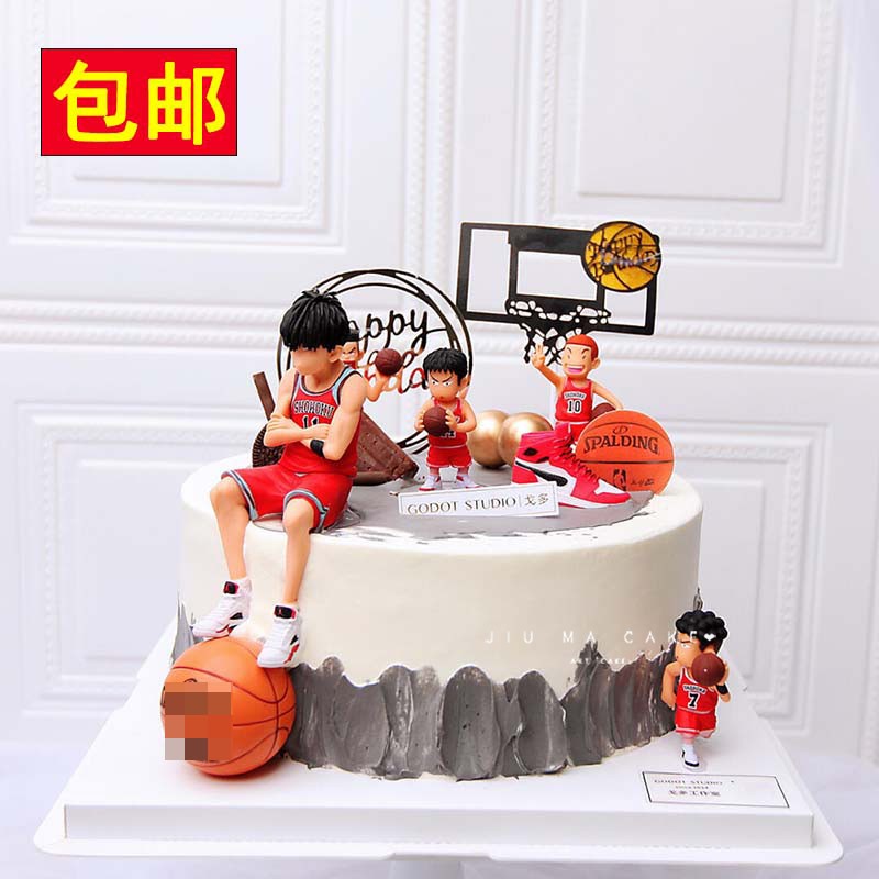 Football basketball cake decoration fitting kit dunk master mini-box boy birthday theme baking accessories