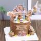 Internet celebrity birthday cake decoration cute cartoon Kapibala fishing bath dolphin baking decoration decoration plug-in