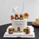Internet celebrity birthday cake decoration cute cartoon Kapibala fishing bath dolphin baking decoration decoration plug-in
