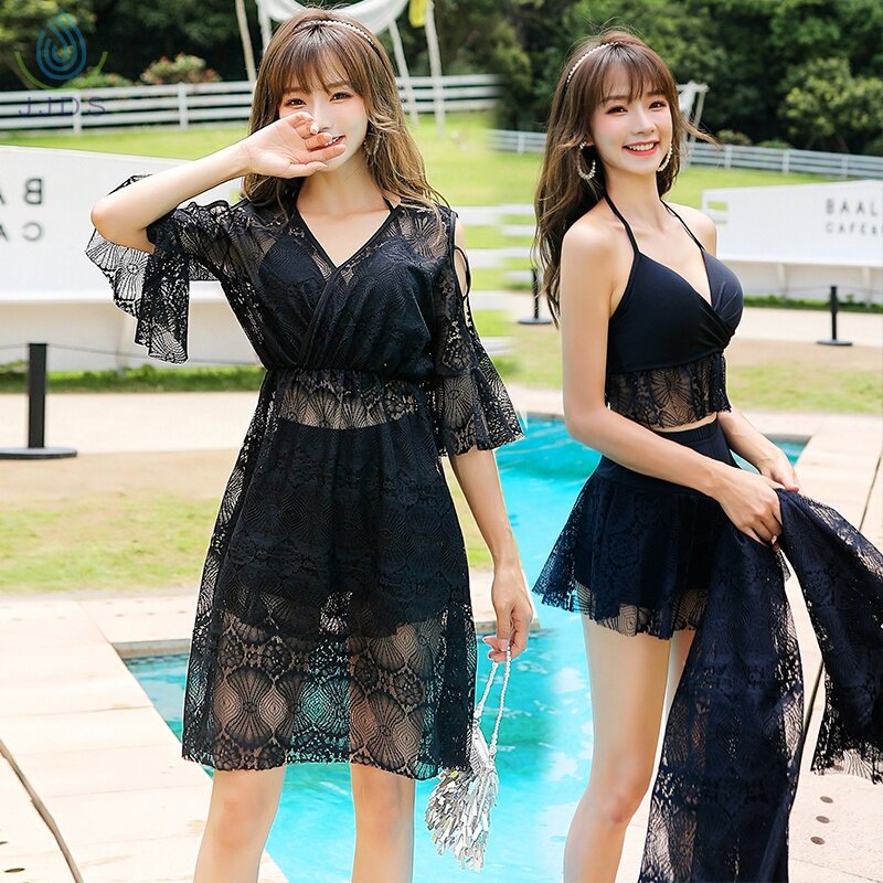 Large size swimsuit 180 catties 2021 new female fat MM 20 two-piece three-piece sexy slimming cover belly gather warm