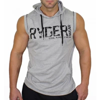 Tập thể dục thể thao Áo vest thể thao nam Cơ bắp không tay Áo hoodie Áo khoác vai Slim Cotton - Áo thể thao áo khoác the thao nam cao cấp