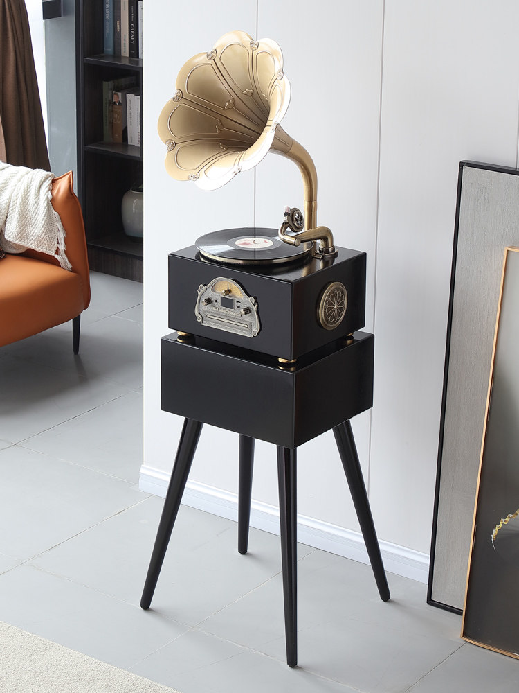 Vinyl record machine Gramophone Modern light luxury retro living room European household old-fashioned antique turntable electromechanical record machine