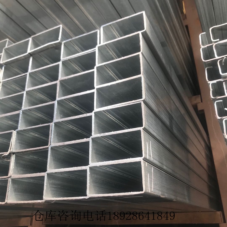 Cold hot galvanized rectangular pipe 10 * 20 * 25 * 30 * 40 * 50 * 60 * 65 * 80 * 100 * 100 galvanized tube laser processing