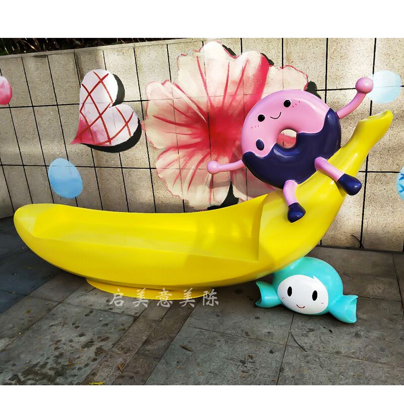 Center Square Cartoon Rest bench City Furniture Outdoor Mei Chen Theme Mall Leisure Seat Park Customized