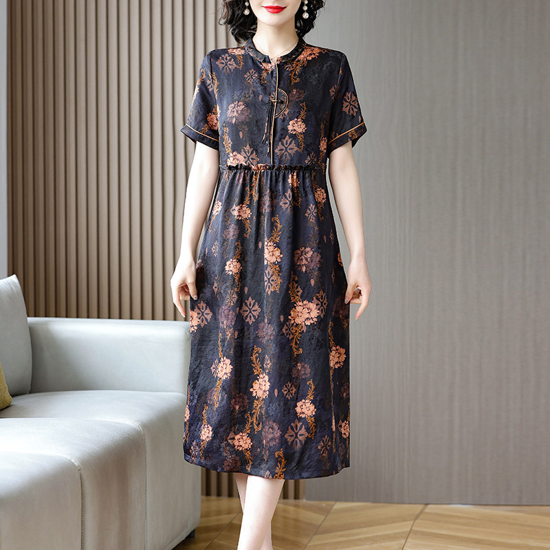 Floro savory cloud yarn dress high-end women's clothing flagship store 2022 new women's summer real silk mulberry silk dresses