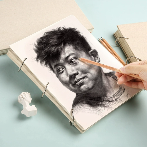 博格利诺 Живая страница наброски книги 16K Ручная рука нарисовал наброски этой живописи простые страницы творческие чистое искусство картины книга льня