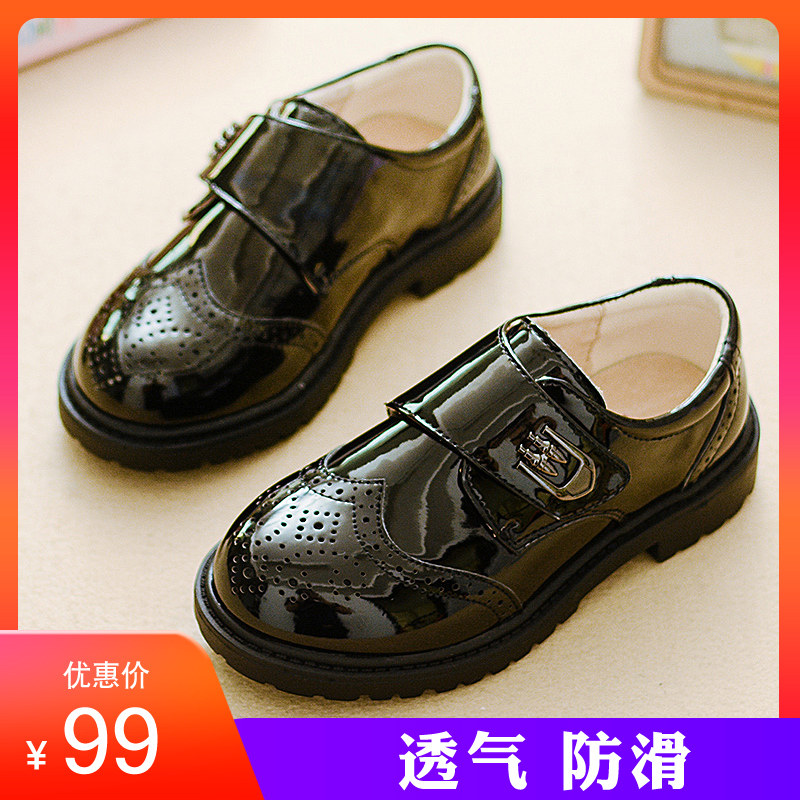 Boys leather shoes four seasons students 6 school shoes 7 children 8 performances 9 boys 10 years old 11 black 12 cowhide children's shoes