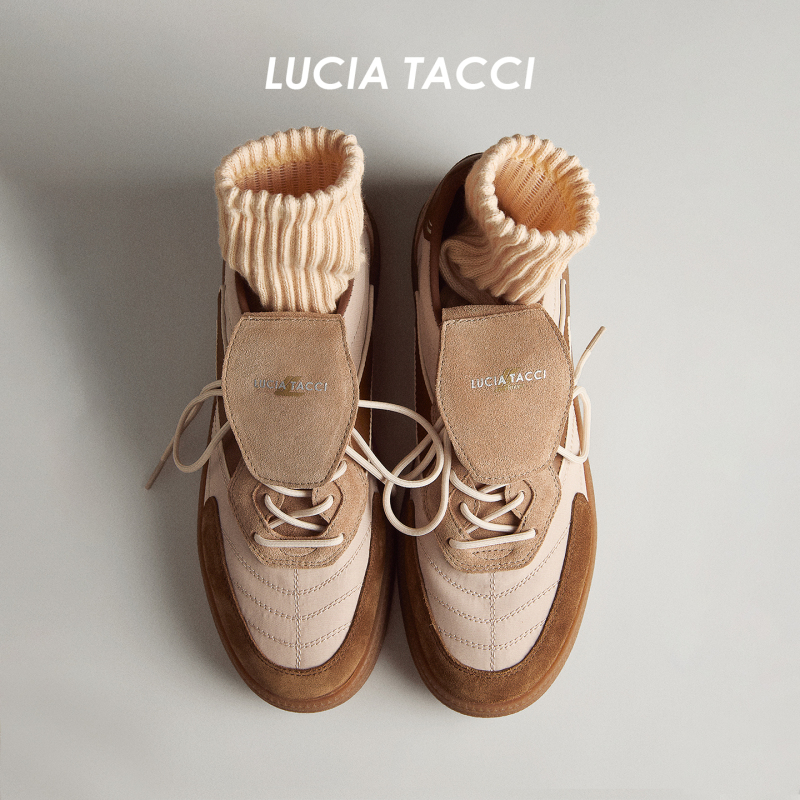 Lucia Tacci Original Designer｜26 New Spring/Summer Products Retro Suede Patchwork Casual Sports Football Shoes